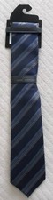 MARC ANTHONY NAVY STRIPED TIE - 100 SILK - NEW WITH TAG