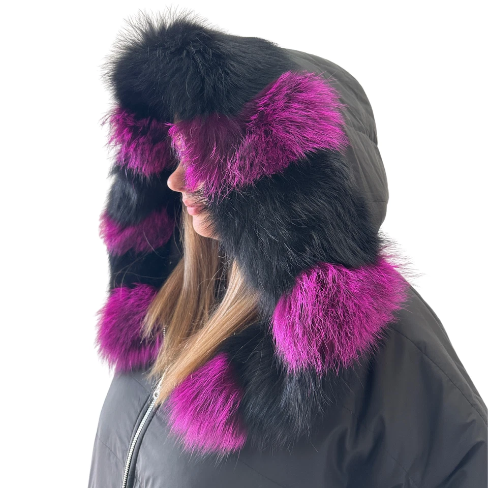 Abrigo Chaleco Largo Acolchado Reversible De Gran Tamaño con Cuello Desmontable Cierre de Cremallera Foto 2 de 4