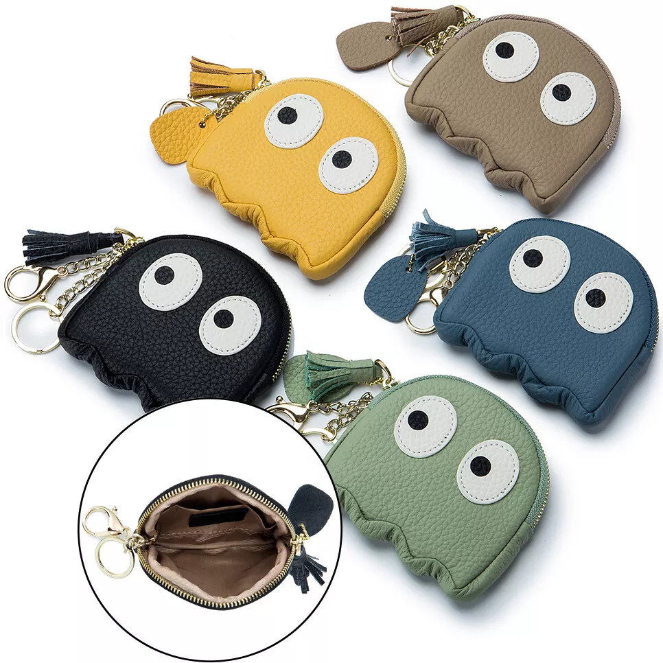 Cute Cartoon Genuine Leather Mini Coin Purse Keychain Pouch Card