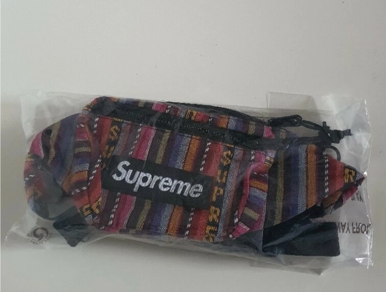 Sac taille SS20 Supreme à rayures tissées multicolore neuf et non ouvert pack ceinture bum
