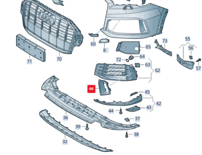 NEW AUDI Q7 4M FRONT RIGHT BUMPER INSERT 4M0807698ATB2 GENUINE