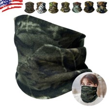 Neck Gaiter Bandana Face Mask Winter Camouflage Fleece Scarf Gator Cover Head