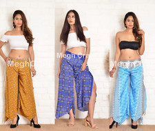 5 pcs Assorted - Vintage Recycled Silk Women Trousers Pants With Side Slit