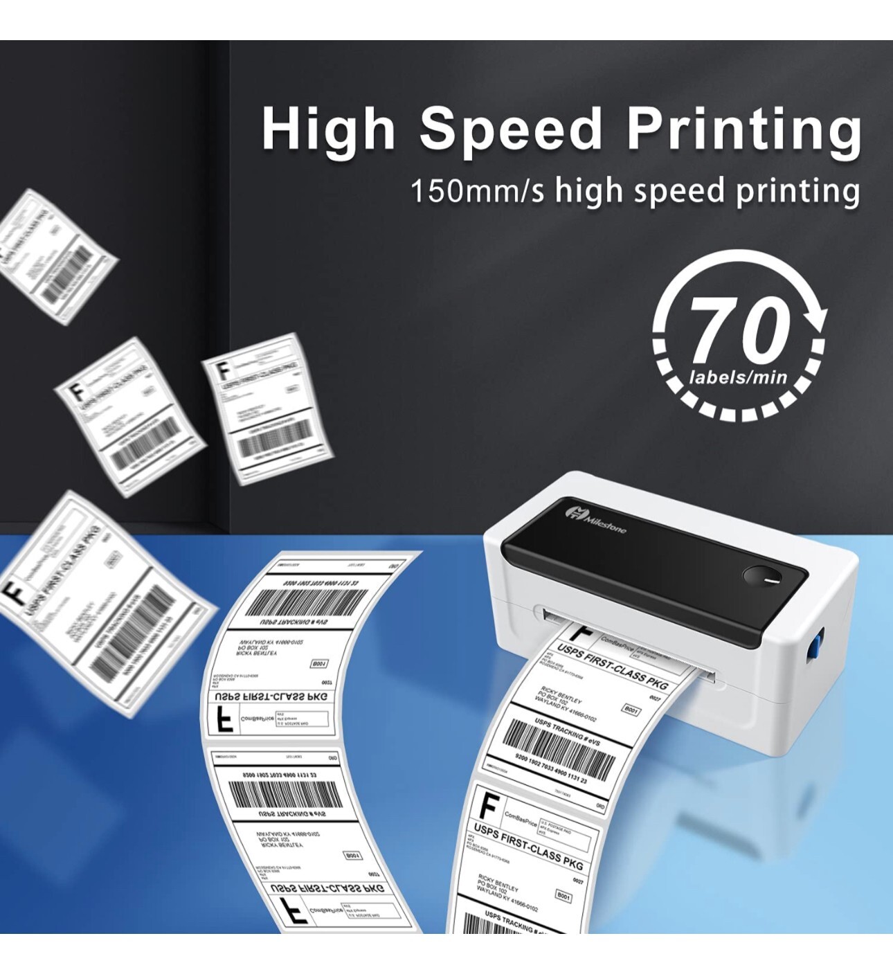 Milestone 4" Thermal Label Printer 4x6 Small Business Shipping MHT