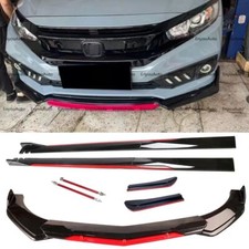 Front Bumper Lip Splitter Spoiler Side Skirt Bod Kit For Honda Civic Front Bumper Lip Splitter Spoiler Side Skirt Bod Kit For Honda Civic