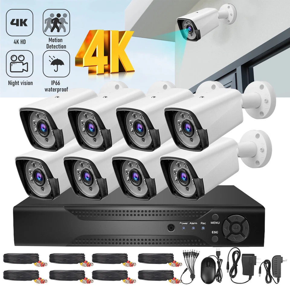 5MP Security Camera 8CH H.265 DVR Kit Outdoor Night Vision Audio Video CCTV - Image 2 of 4
