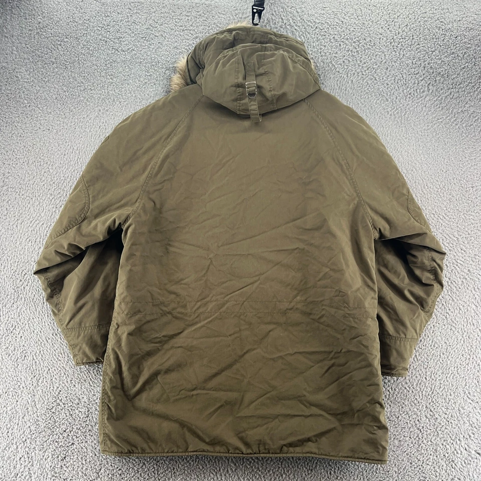 Vintage Nautica Jacket Mens Large Army Green Winter Parka Hood Coat Outerwear * - Image 2 of 4