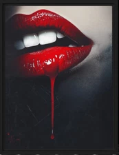 Crimson Kiss Fine Art Print #2, Canvas, Framed, Dark Gothic Romantic Wall Art
