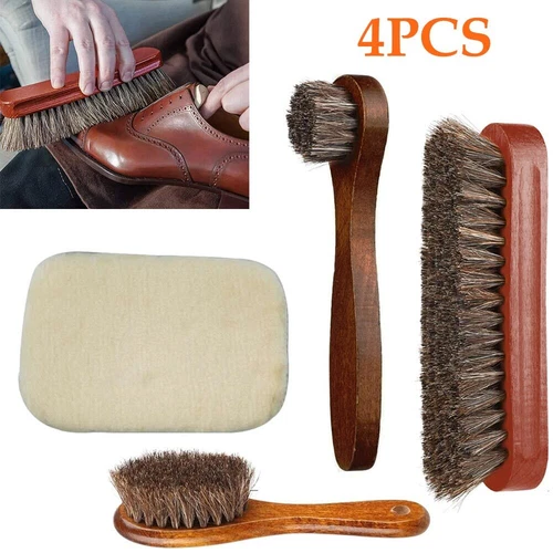 Rosshaar Schuhputzset professionelles Schuhpflege Set - Schuhbürsten Leder