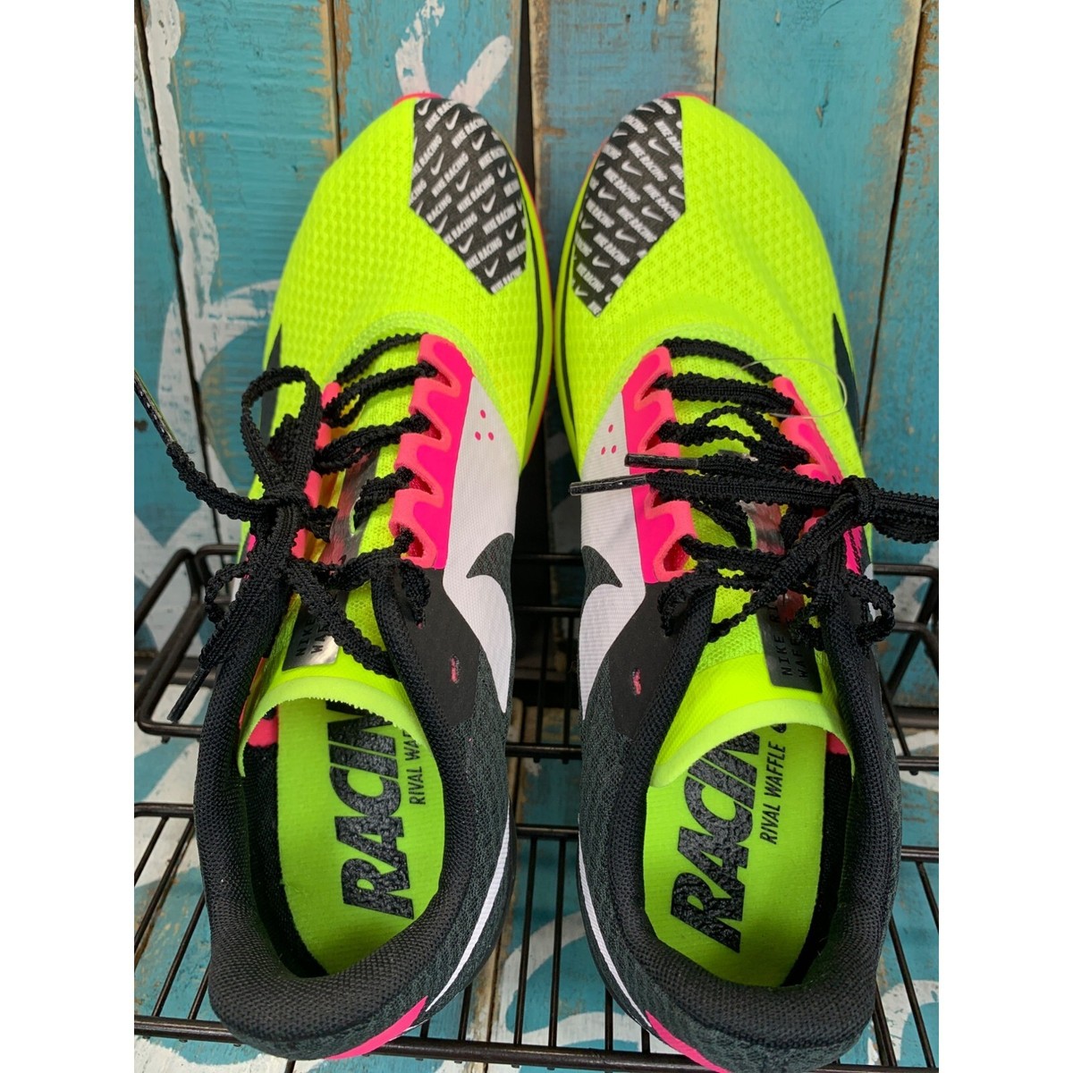 NEW Nike Rival Waffle 6 Cross Country Volt Black Pink White