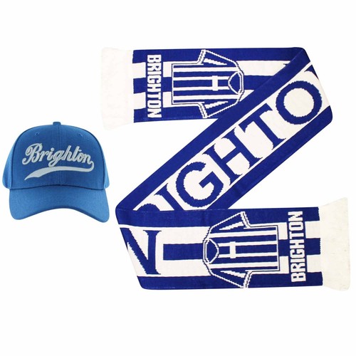Brighton Football Fans Baseball Cap & Scarf Gift Set, Brighton Scarf