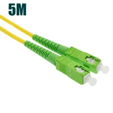 5M SC/APC to SC/APC Fiber Optic Simplex Single mode Optical Patch Cable Yellow