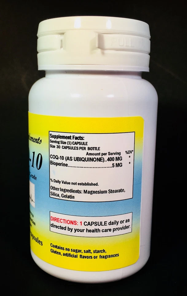 Coq-10, ubiquinona 400mg, coenzima, antiedad. Hecho en USA - 60(2x30) cápsulas Foto 2 de 2