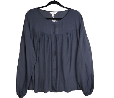 Lauren Conrad Kimono Sleeve Scoop Neck Button Down Loose Fit Women's Blouse Sz M