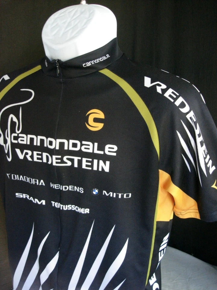 Cannondale Vredestein Mens Black 100% Poly 3/4 Zip S/S Cycling Jersey Sz. L - Image 2 of 4