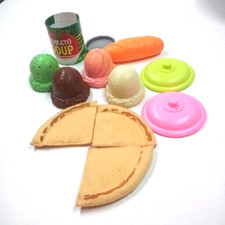 Melissa Doug 4 Ice Cream Counter Cone Tops, Pizza, Bread, Can of Soup 11 items