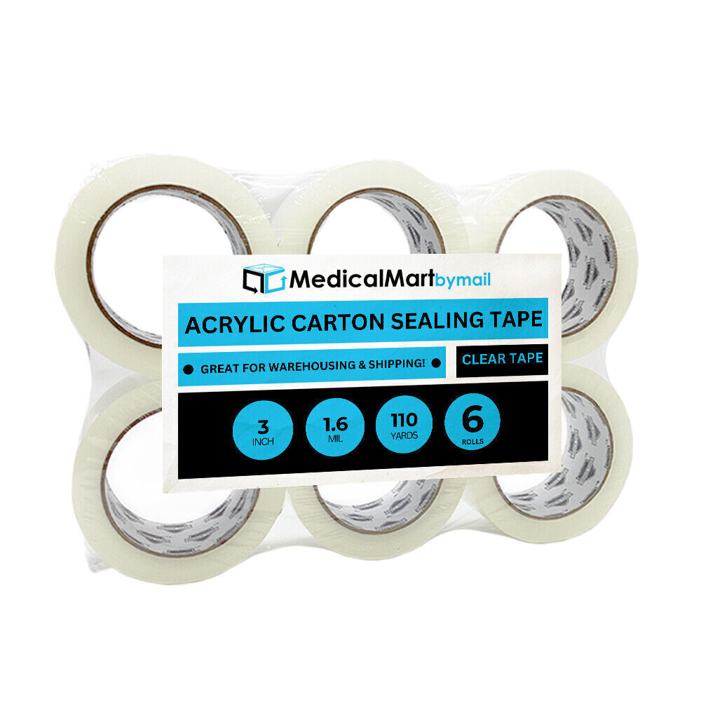 6 Rolls Shipping Packaging Box Packing Sealing Tape 1.6 mil 3