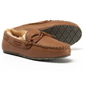Clarks Men's Maple Deerskin Leather Moccasins Plush Shearling Lining Size 9, 10 | eBay