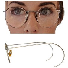 Antique American Optical AO 1/10 12K GF Ful-Vue Wire Rim Silver Round Glasses