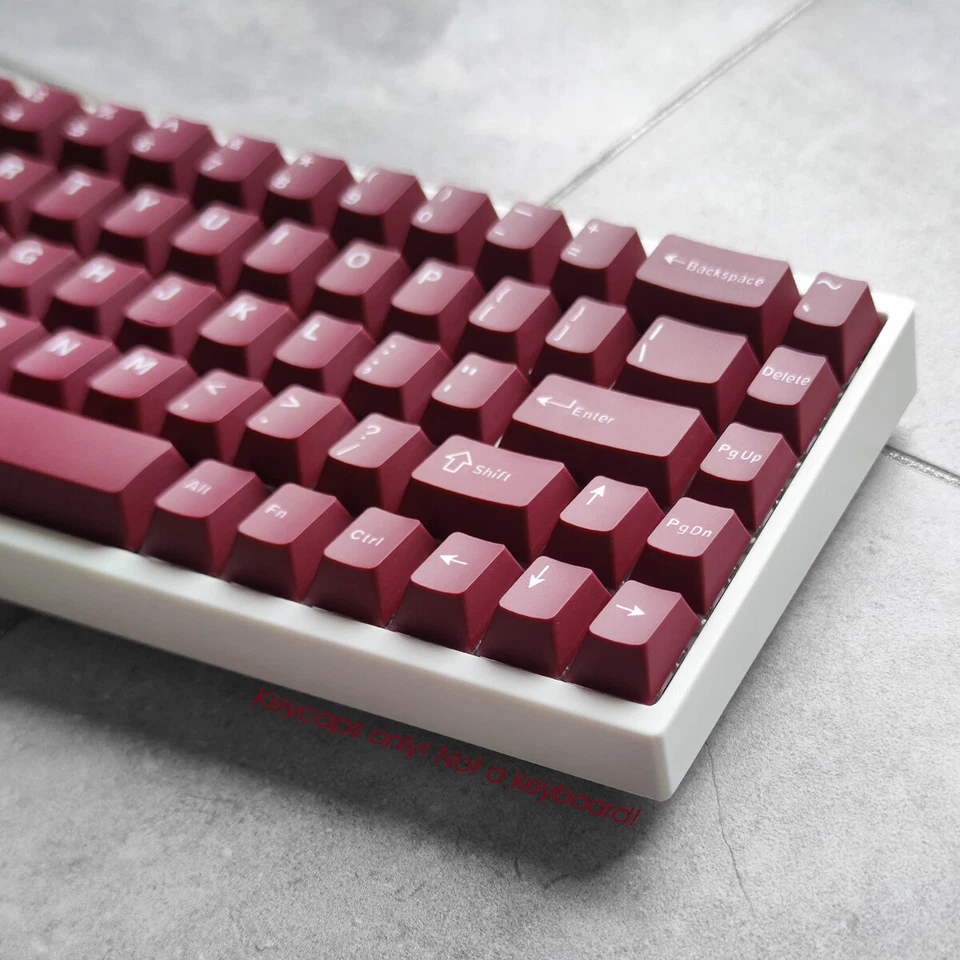 Dark Red PBT Double-shot Keycaps Set Cherry Profile for MX Mechanical Keyboards - Image 3 of 4
