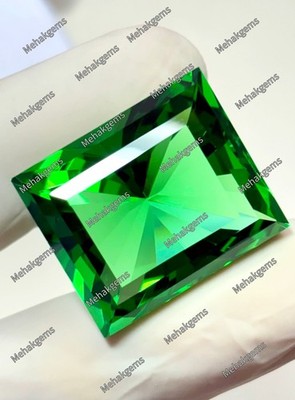 70 Carat Cushion Cut Green Peridot Gemstone Certified Olivine, August Birthstone