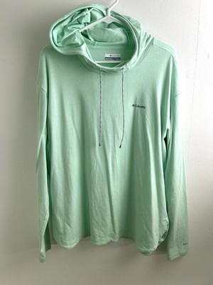 Columbia Mens Light Mint Hooded Long Sleeve Shirt XL Omniwear