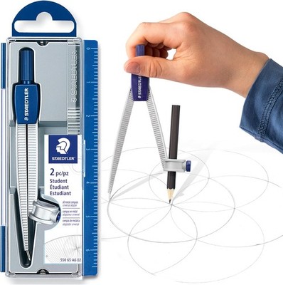 Advanced Student Compass 2 Piece Set - Metal 2 Piece Set (Plastic Case)