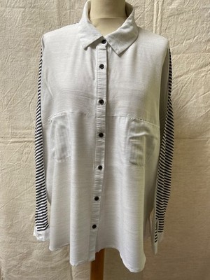 ASOS Fließendes Shirt 46 weiß & schwarz Marine Print
