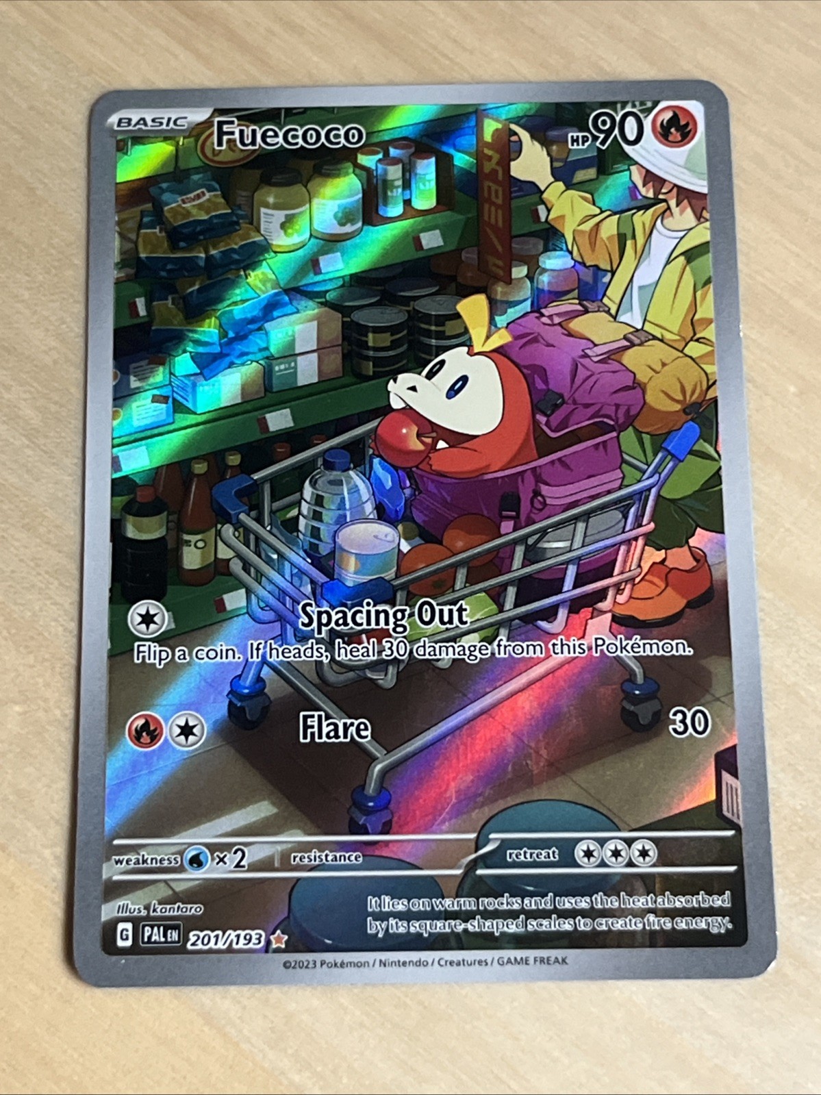 Pokémon TCG Fuecoco Illustration Rare Card Paldea Evolved 201/193 NM Condition