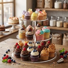 Clear Acrylic Cupcake Stand 3/4/5-Tier Party Dessert Display Holder Pastry Tower