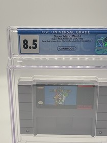 Super Mario World (SNES, 1991) CGC 8.5 Graded Cart Not WATA, PSA, VGA