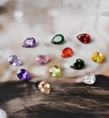 7x5 MM 15 Pcs Natural Certified Mix Color AA+ Shiny Zircon Pear Loose Gemstone