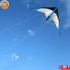 48 Inch Dual Line Stunt Kite Blue Professional Flying Kite with Handles and Line