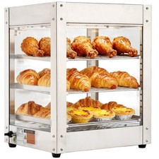 3-Tier Commercial Food Warmer Display, 800W Food Display Warmer with LED Light,