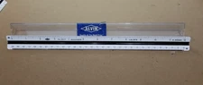 Alvin 241P Engineer Scale 12in Triangular Drafting Ruler Solid Plastic Germany