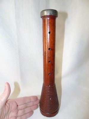Antique WOOD Industrial Factory SEWING Thread Spindle Spool 12'' BEEHIVE Bobbin 2