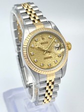 Rolex Datejust 26mm 69173 Jubilee Champagne Diamond Dial Fluted Bezel Two Tone