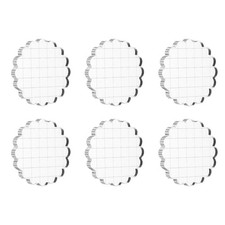 6Pack 2.8" Acrylic Stamp Block Stamping Block with Grid Lines Round