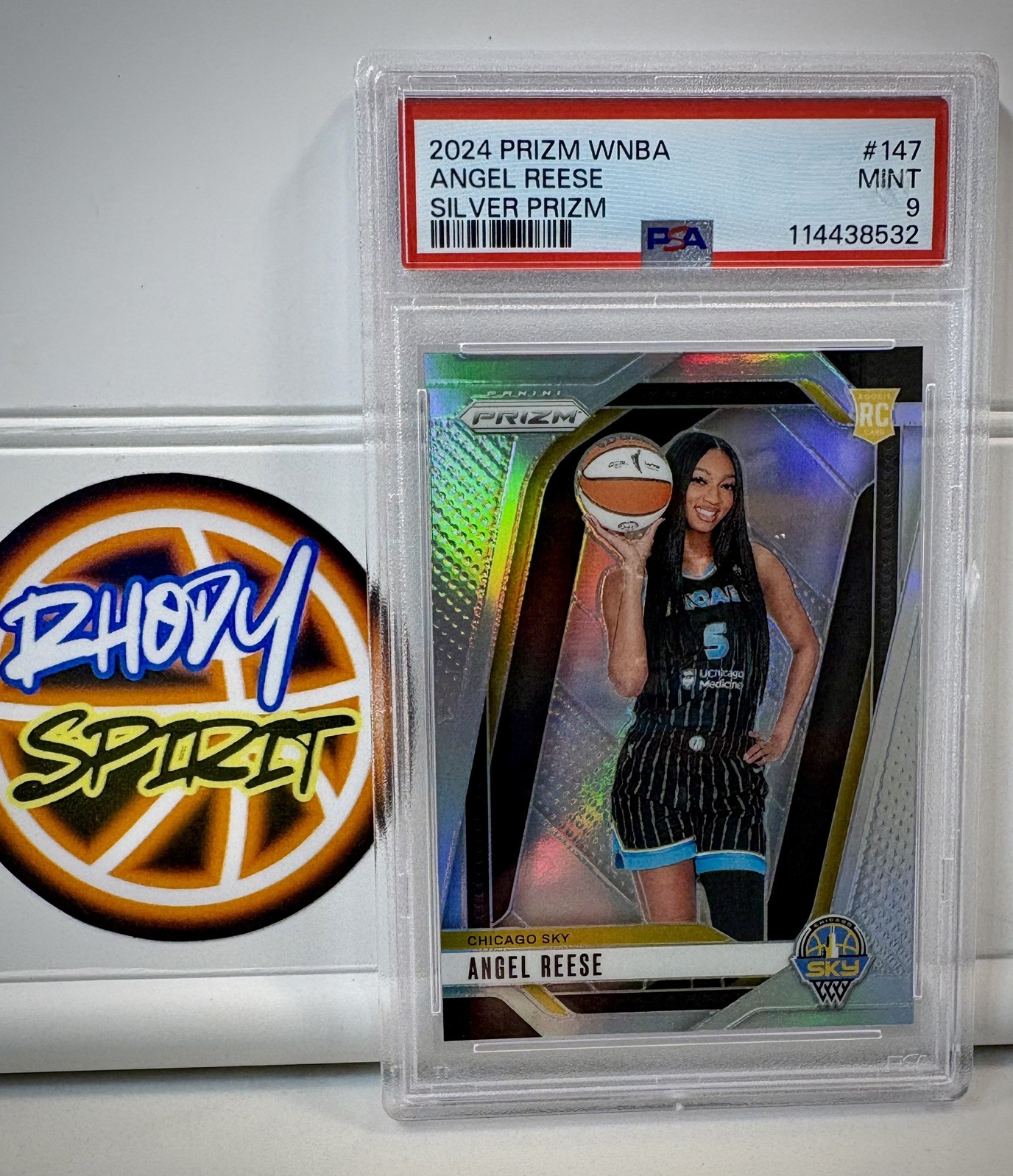 2024 WNBA Panini Prizm #147 Angel Reese Rookie RC Silver PSA 9 Atlanta Dream view 3