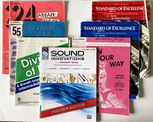 Clarinet Music Instruction Books - 8 Book Lot ~ Standard of Excellence & Others