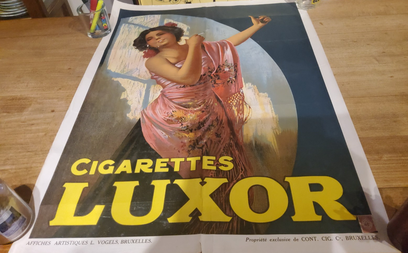 ORIGINAL litho VINTAGE POSTER/AFFICHE/MANIFESTO LUXOR by Vogels