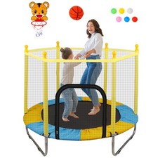 55" Trampoline for Kids with Basketball Hoop - 4.6 FT Indoor Outdoor Toddler ...