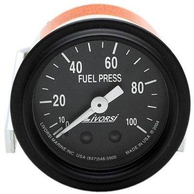 #ad Livorsi Marine Boat Fuel Pressure Gauge GMFP100BKBK 2 Inch Black $40.17