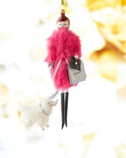Sold Out Neiman Marcus Exclusive De Carlini Fashion Lady in Pink Fur with Dog