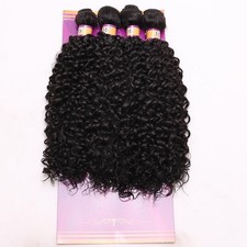 ZHENLISI Afro Kinky Curly Hair Bundles 16" 4 Pieces Natural Black Color 2 