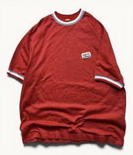 Vintage Men’s Exxon Unitog Ringer Shirt 60s 50/50 Sz M Red USA Made