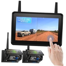 2 Magnetic Solar Wireless Backup Camera 7" IPS Touchscreen 7-inch 2-Camera