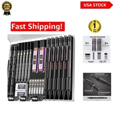 All-in-One Mechanical Drawing Pencil Set - 5 Lead Hardness & Erasers Included