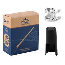 Clarinet Ligature And Plastic Cap Set Silver Instrument Accessories 2 PCS