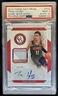 2019-20 Panini National Treasures Trae Young Game Gear Jersey Auto #/49 PSA 9/10